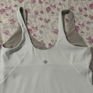 Lululemon White and Tan Tank Top